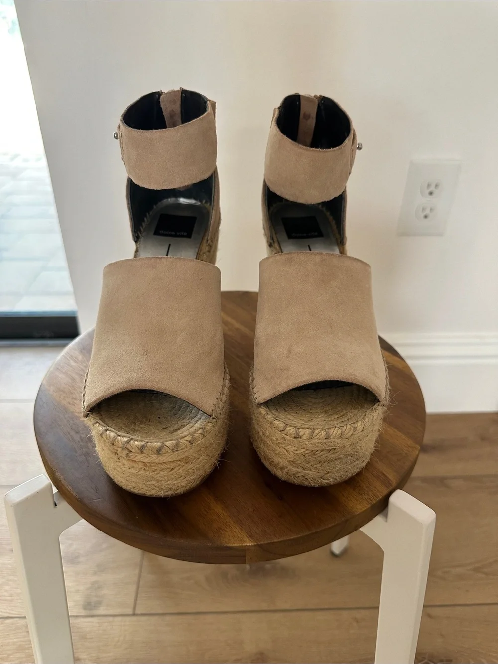 Dolce Vita Tan Suede Espadrille Wedge Sandals
